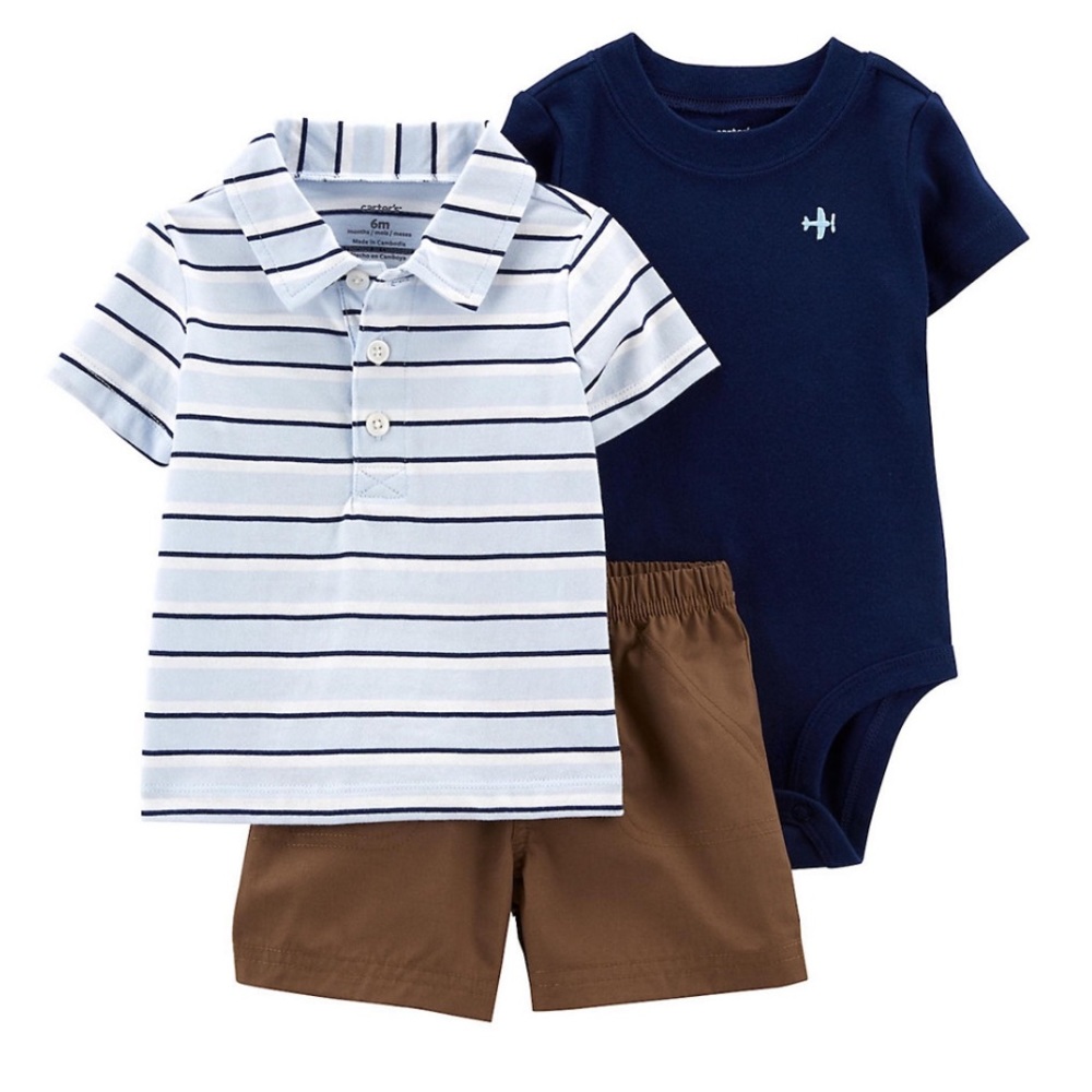 Baby Boy Carter’s 3 piece bodysuit and short set